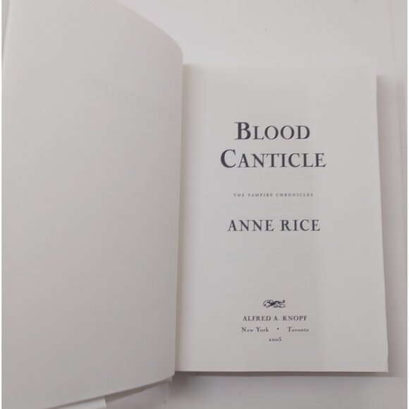Anne Rice Blood Canticle (Vampire Chronicles Book 10) Hardcover Horror Novel - Picture 6 of 7